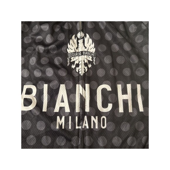 BIANCHI Milano Black & teal cycle wear activewear jersey Size Large 90's clothes - Picture 6 of 7